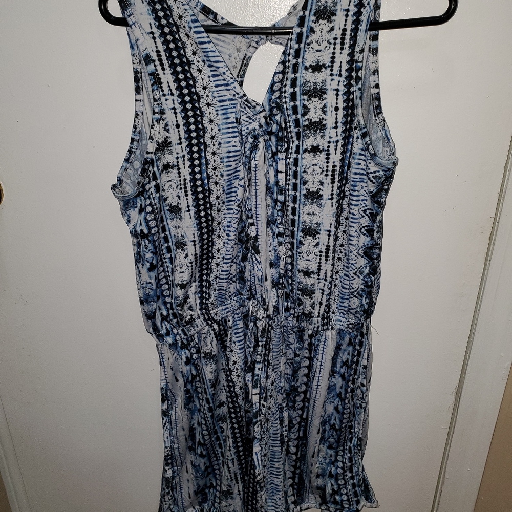 Blue and White Romper